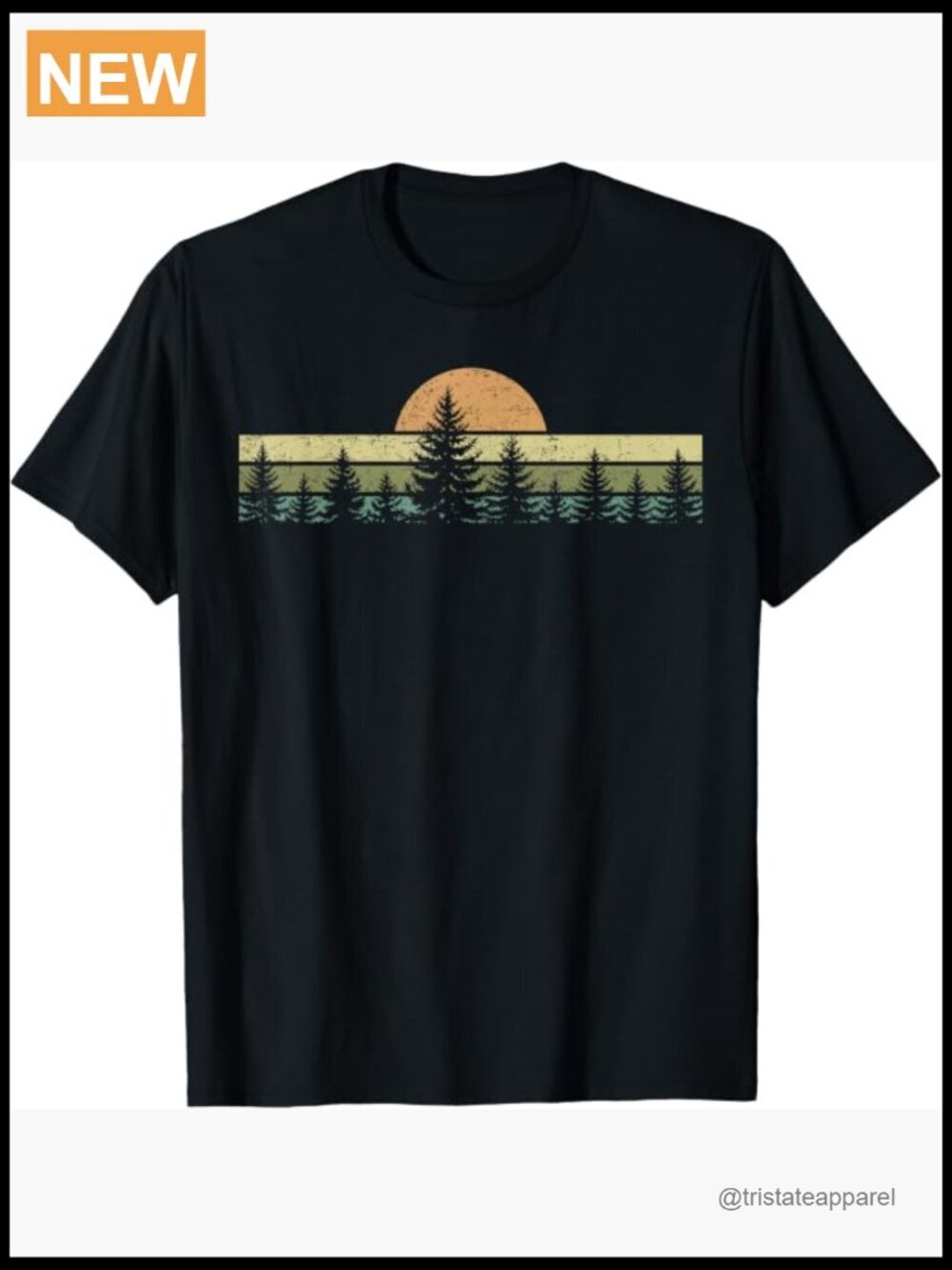 Forest Trees Retro Graphic Tee - Vintage Hiking Nature T-Shirt